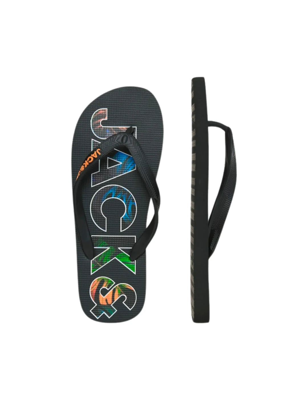 Chancla Jack&Jones Logo Palm Antracita | Bicos de Fío