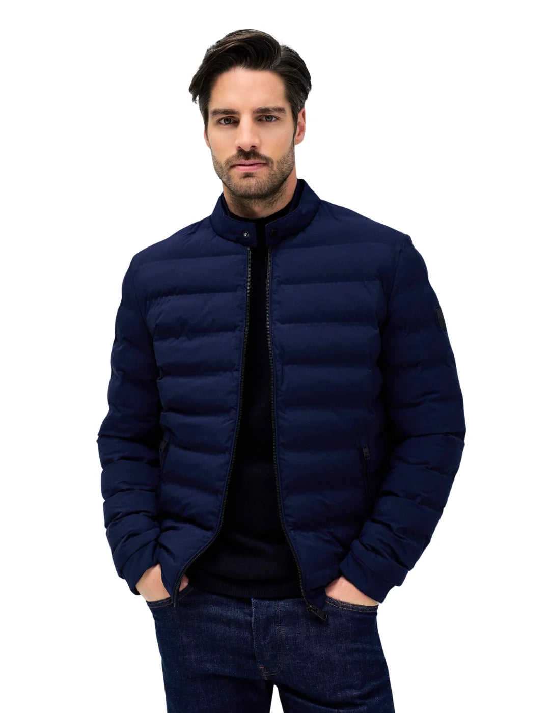 Chaqueta Acolchada Bolsillos Salsa Jeans Azul Marino | Bicos de Fío
