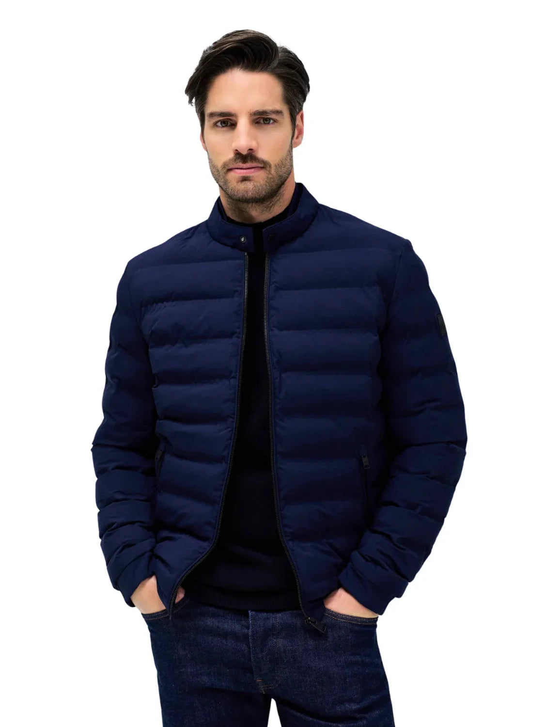 Chaqueta Acolchada Bolsillos Salsa Jeans Azul Marino | Bicos de Fío