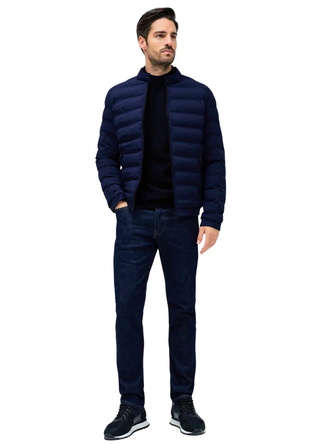 Chaqueta Acolchada Bolsillos Salsa Jeans Azul Marino | Bicos de Fío