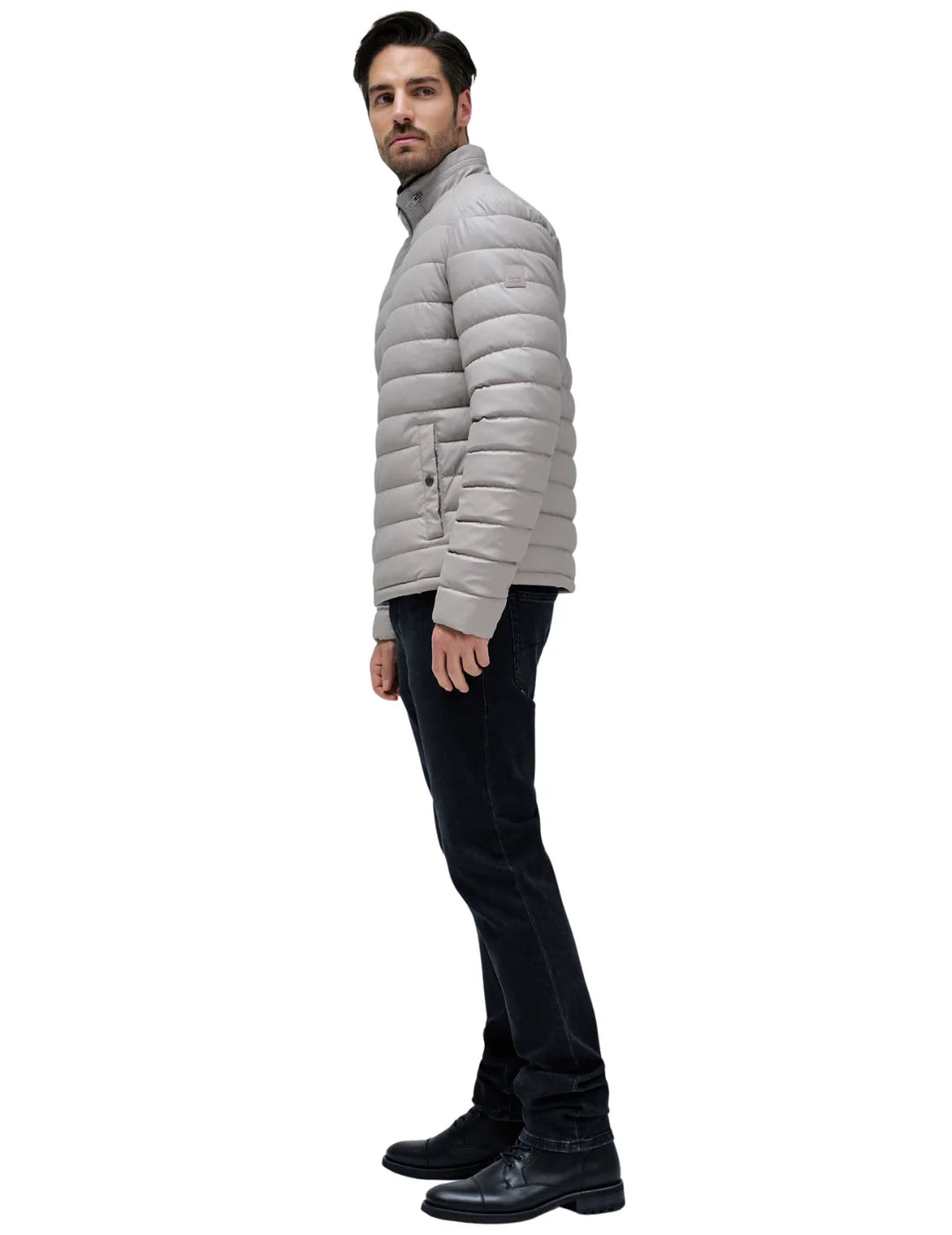 Chaqueta Acolchada Salsa Jeans Coated Gris | Bicos de Fío