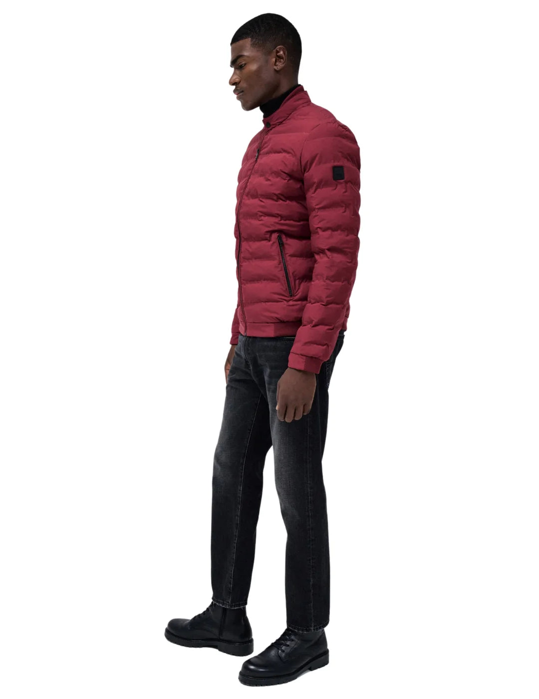 Chaqueta Acolchada Bolsillos Salsa Jeans Rojo | Bicos de Fío
