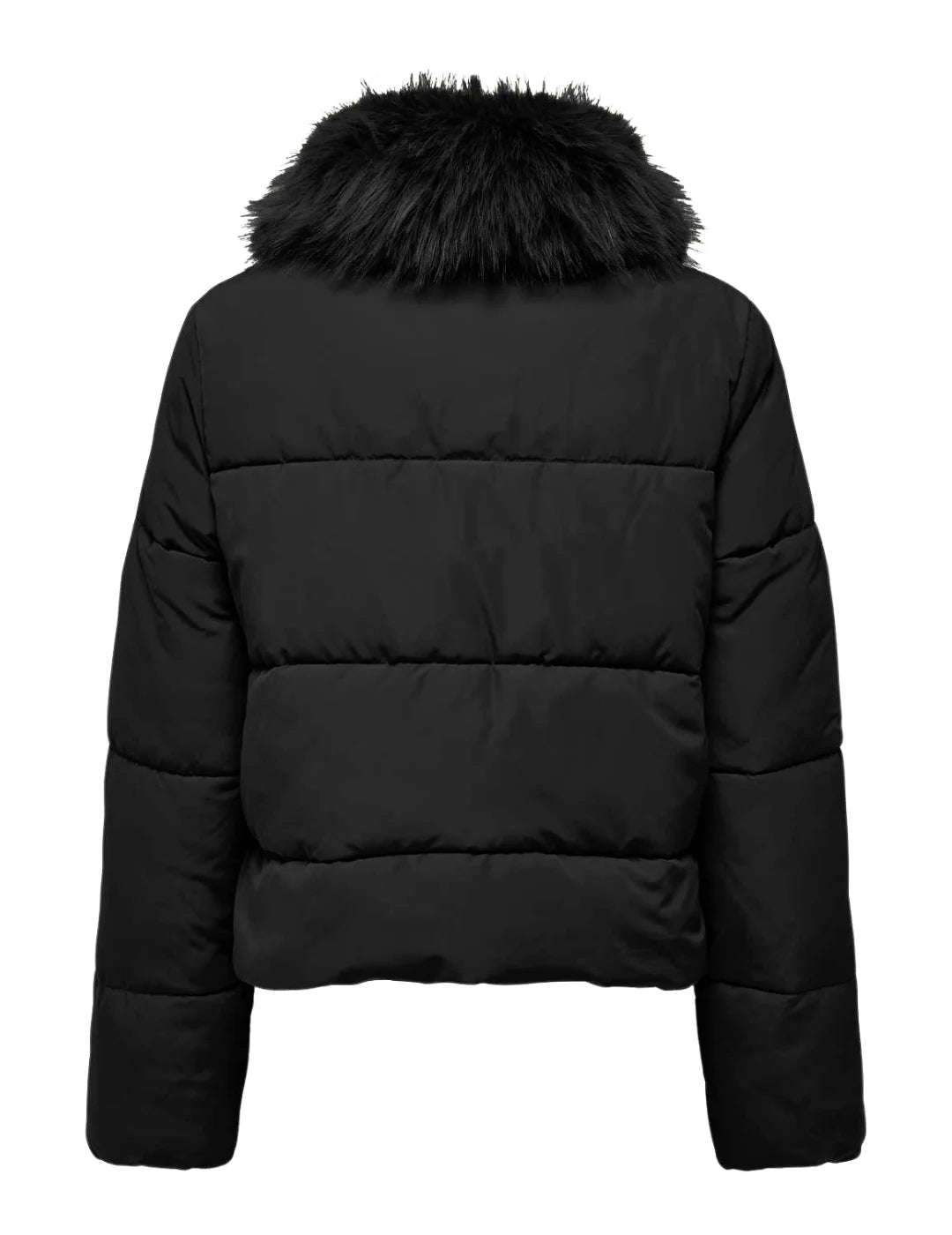Chaqueta Acolchada Cuello Pelo Only Onlmaggi Negro | Bicos de Fío