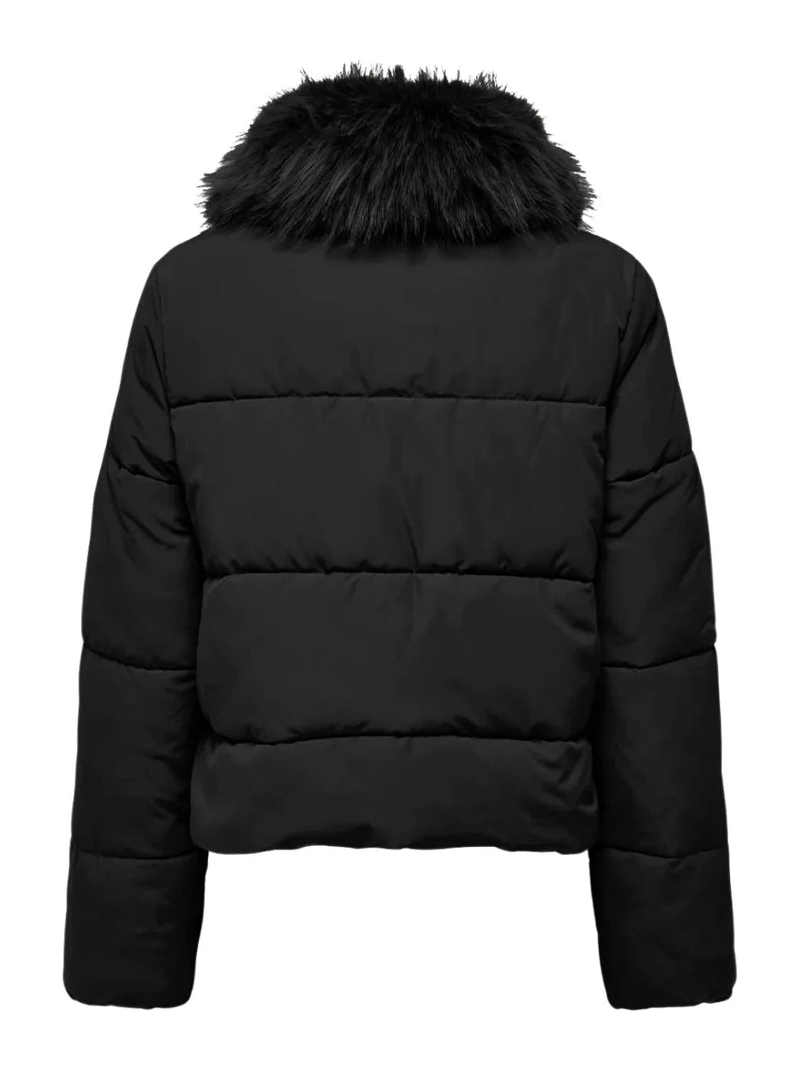 Chaqueta Acolchada Cuello Pelo Only Onlmaggi Negro | Bicos de Fío