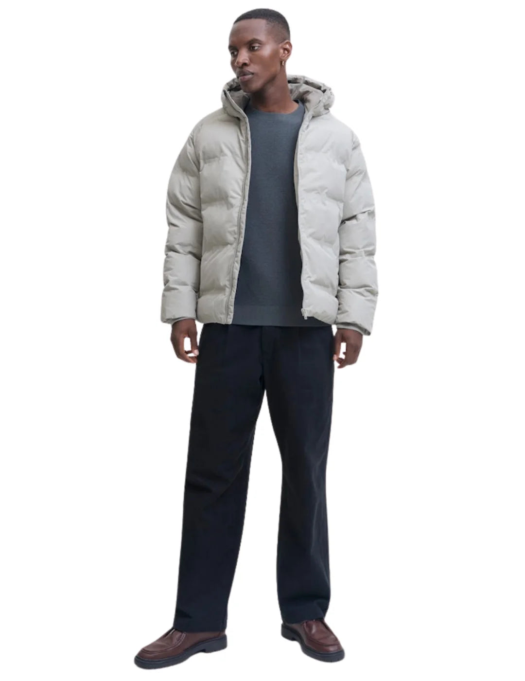 Chaqueta Acolchada Jack&Jones Soho Gris | Bicos de Fío