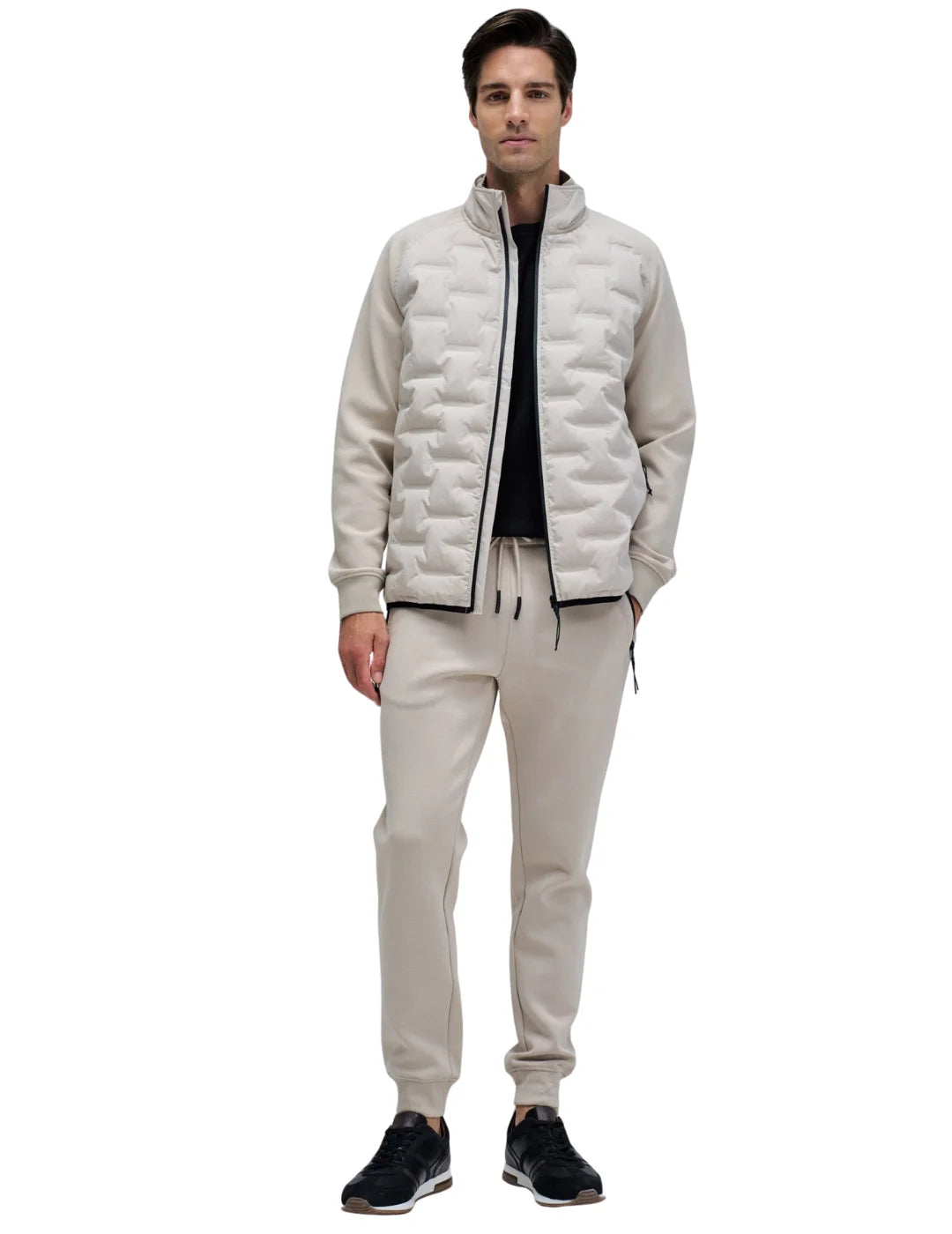 Chaqueta Acolchada Bimaterial Salsa Jeans Beige | Bicos de Fío