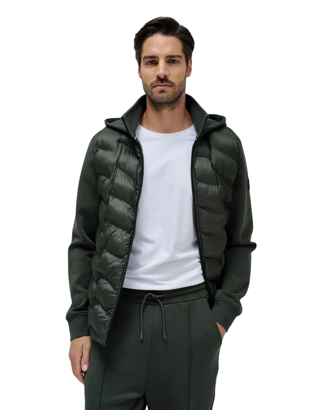 Chaqueta Mezcla Materiales Salsa Jeans Verde | Bicos de Fío