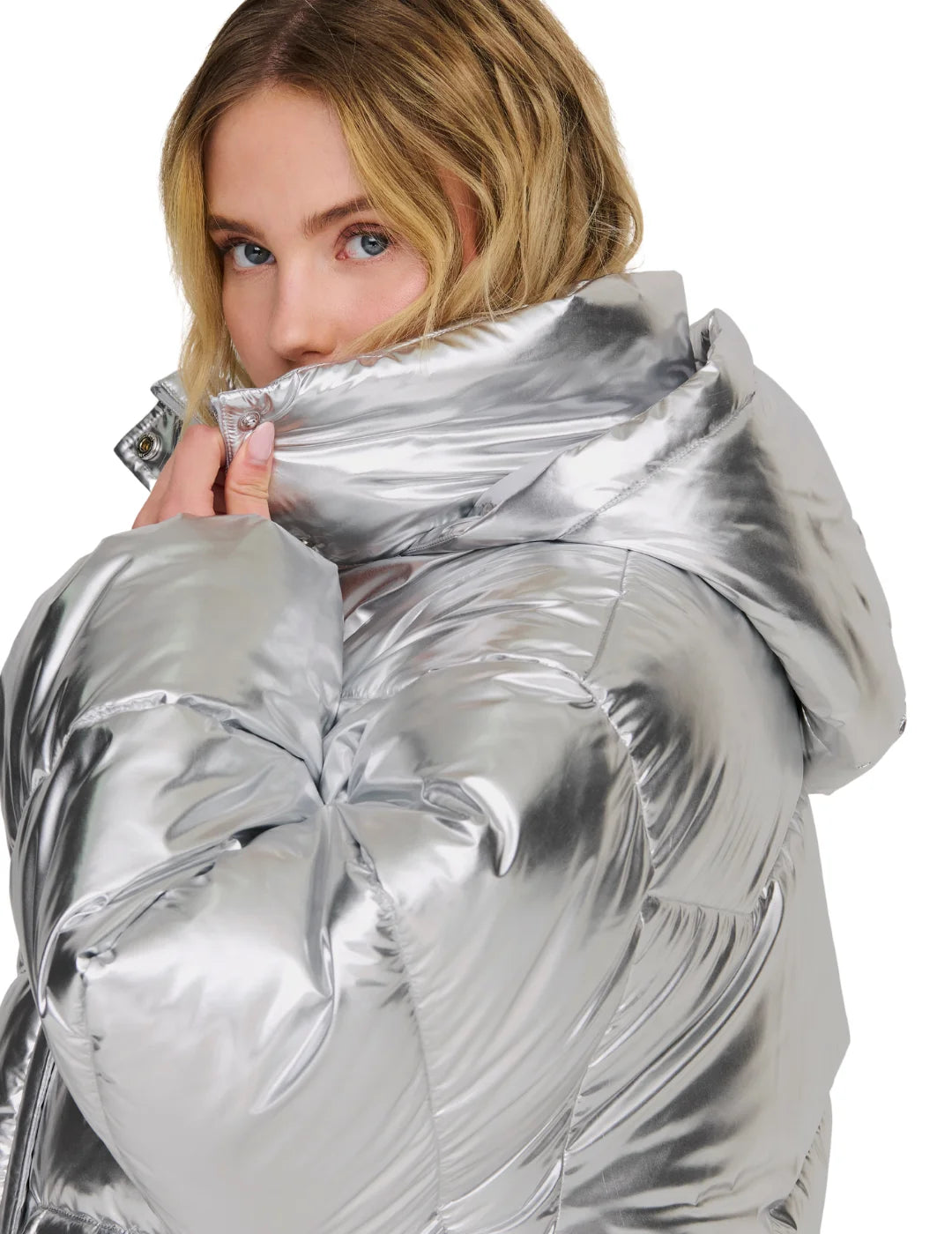 Chaqueta Acolchada Only Onlpearl Plata | Bicos de Fío