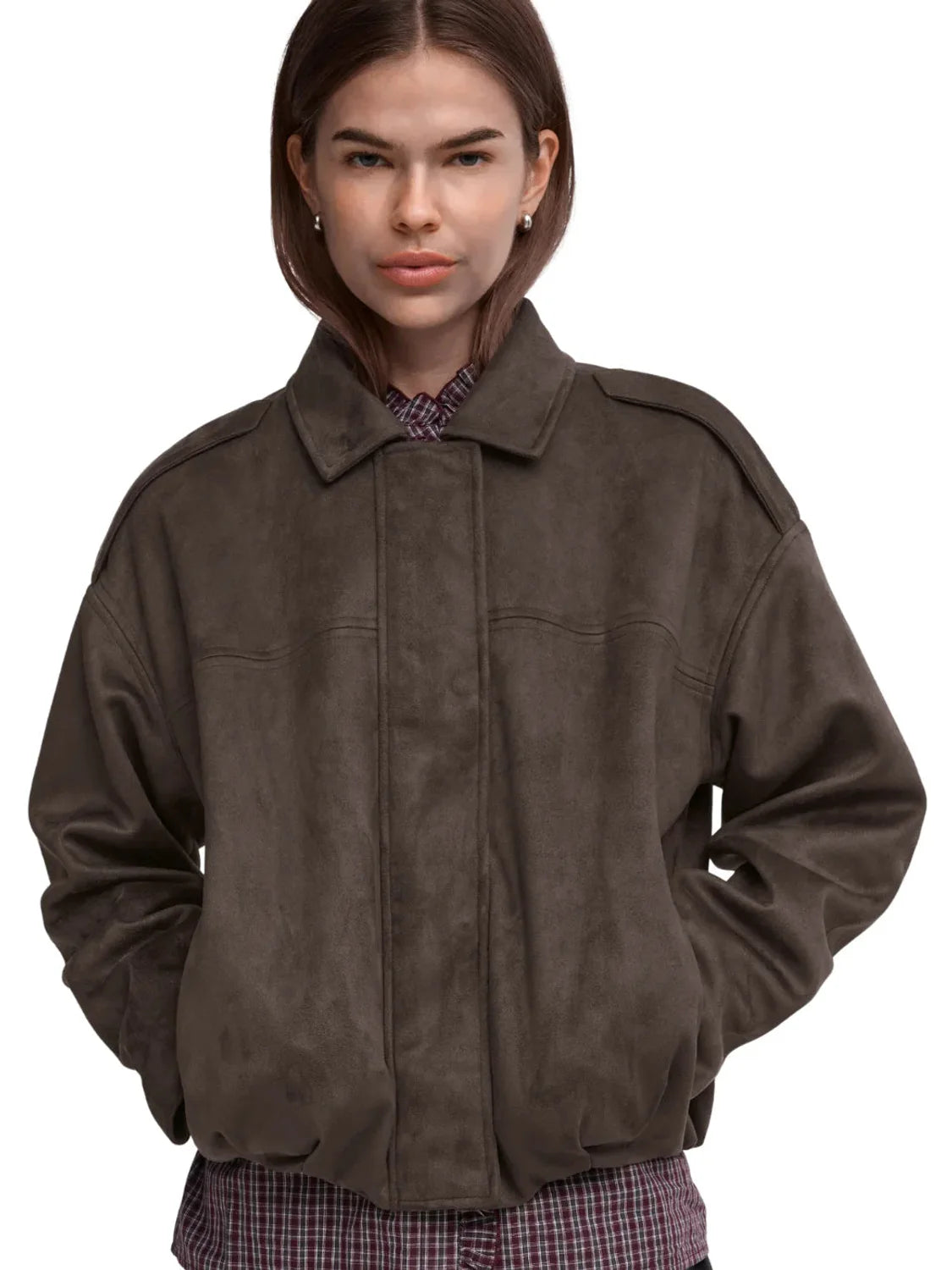 Chaqueta Ante ONLY Amber Chocolate | Bicos de Fío