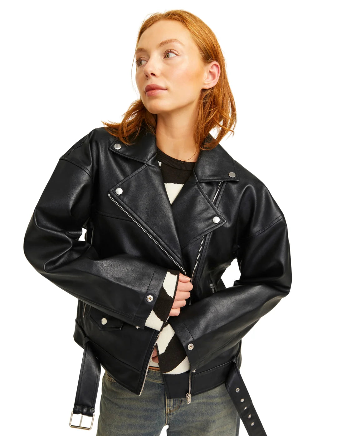 Biker Polipiel JJXX Frida Negro | Bicos de Fío