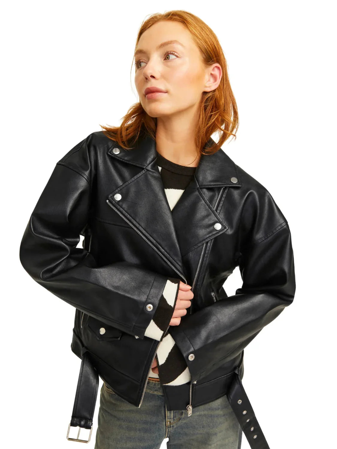 Biker Polipiel JJXX Frida Negro | Bicos de Fío