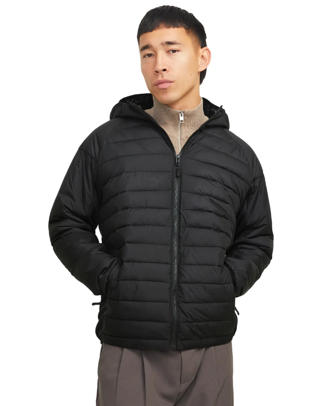 Chaqueta Plumas Jack&Jones State Hybrid Negro | Bicos de Fío