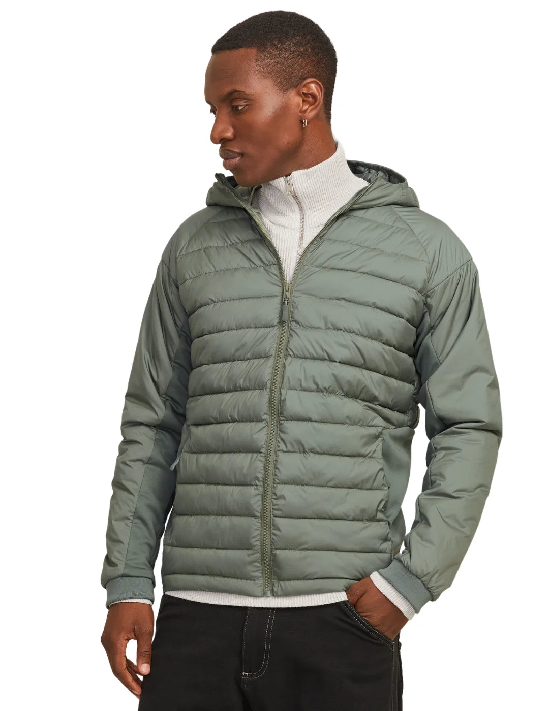 Chaqueta Plumas Jack&Jones State Hybrid Verde | Bicos de Fío