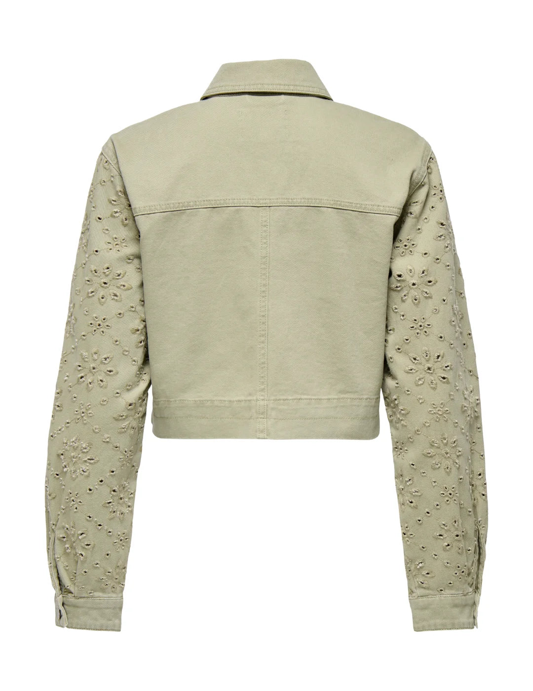 Chaqueta Corta Crochet ONLY Elsa Verde | Bicos de Fío
