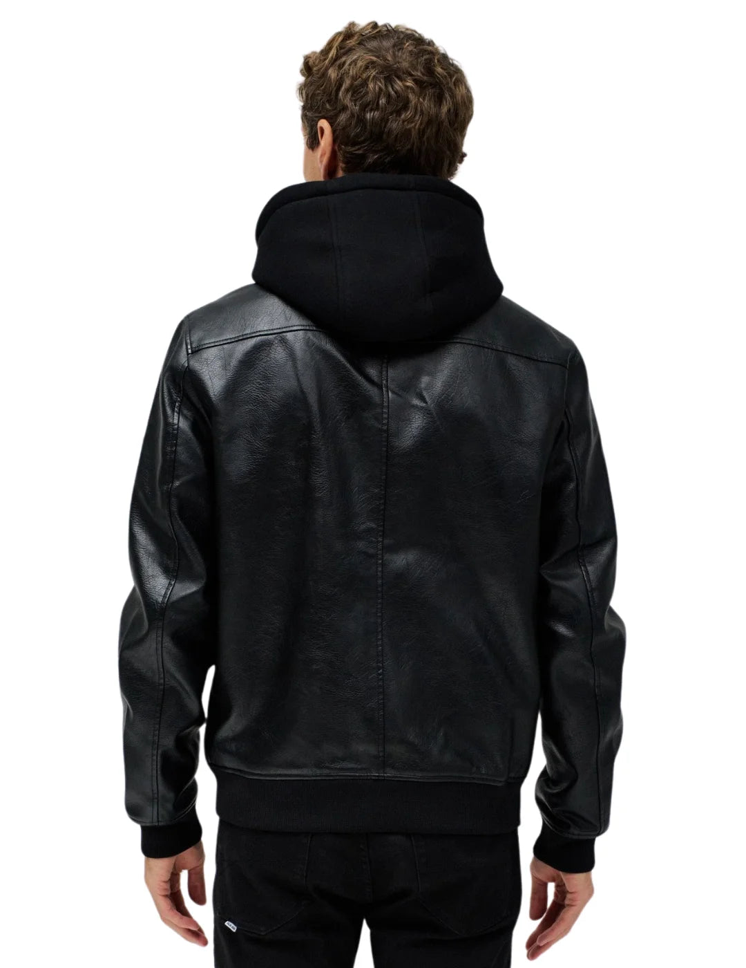 Chaqueta Bomber Efecto Piel Salsa Jeans Negro | Bicos de Fío