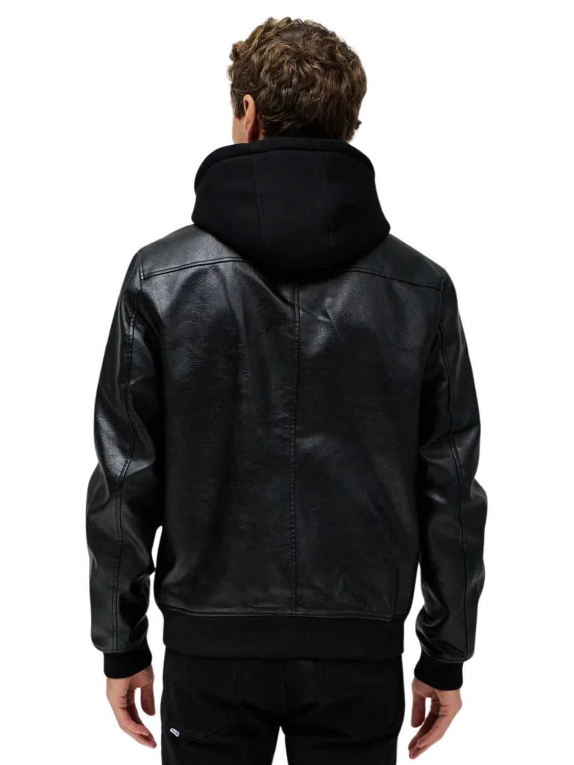 Chaqueta Bomber Efecto Piel Salsa Jeans Negro | Bicos de Fío