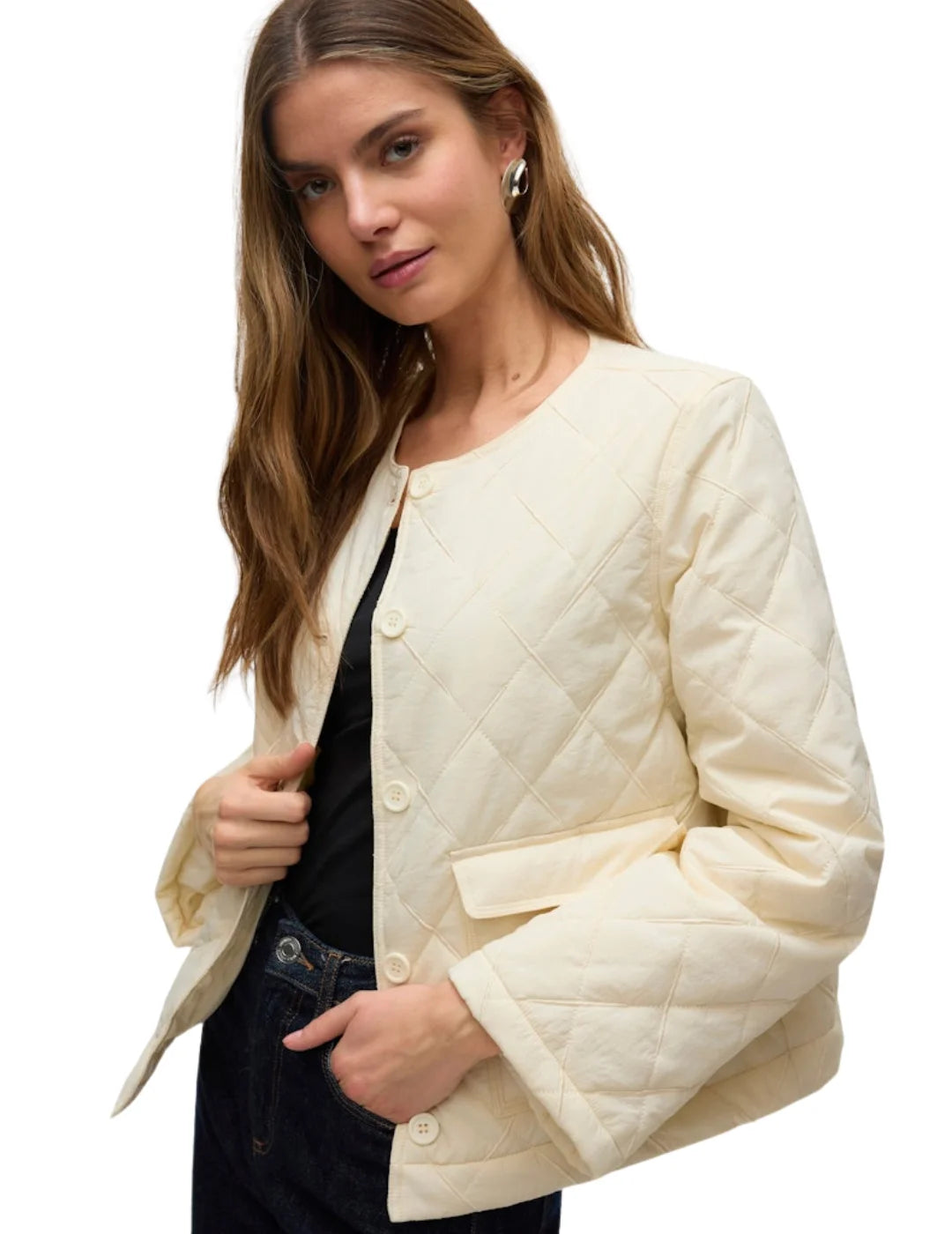 Chaqueta Guateada Vero Moda Sully Beige | Bicos de Fío