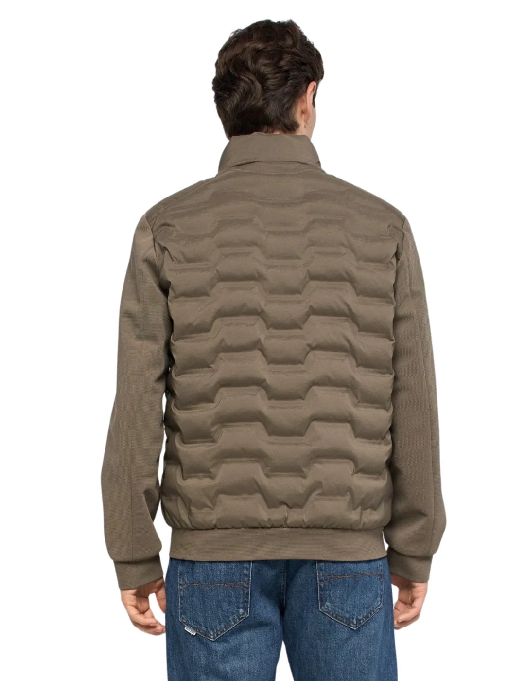 Chaqueta Mezcla Materiales Salsa Jeans Verde | Bicos de Fío