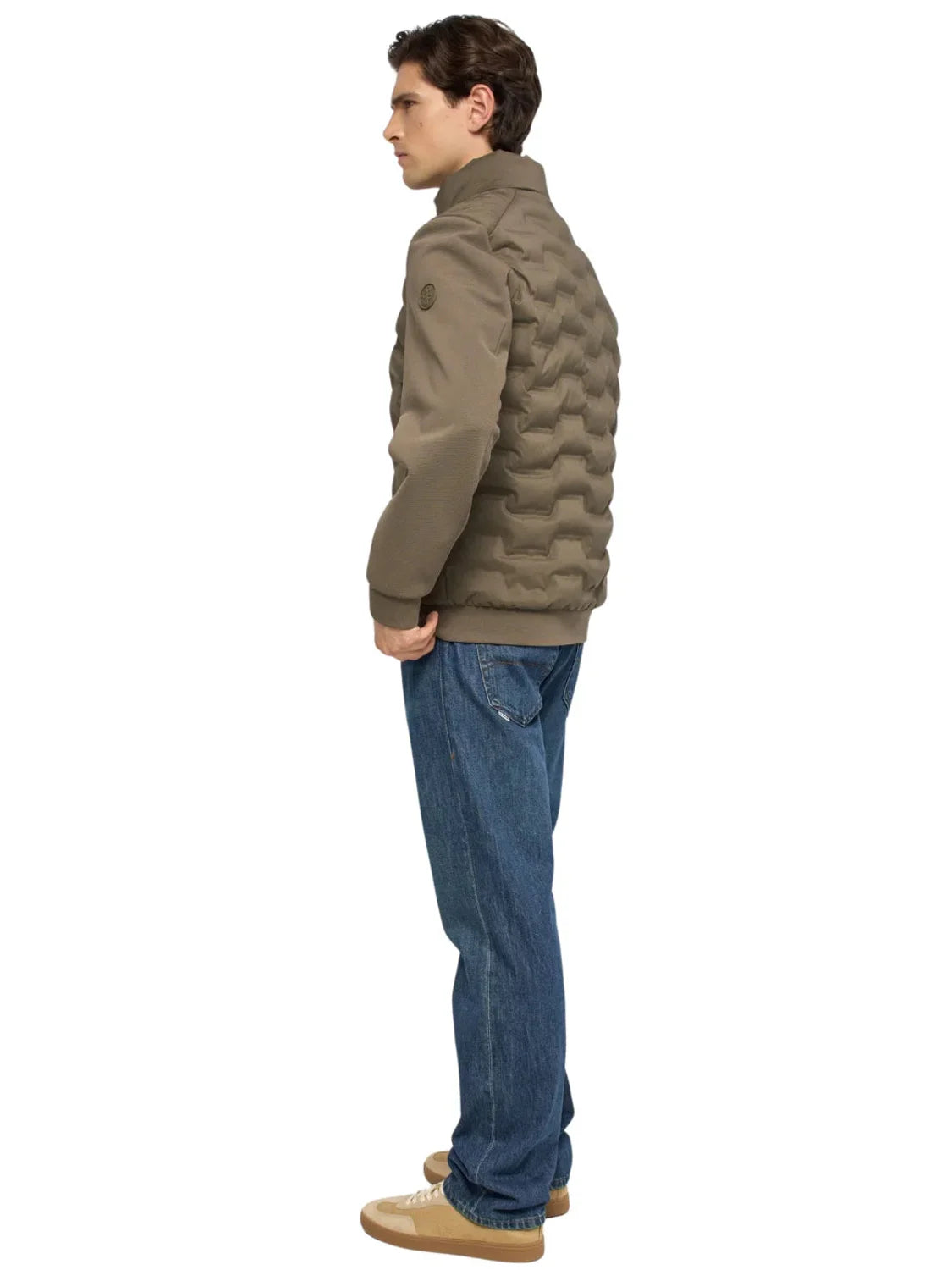 Chaqueta Mezcla Materiales Salsa Jeans Verde | Bicos de Fío