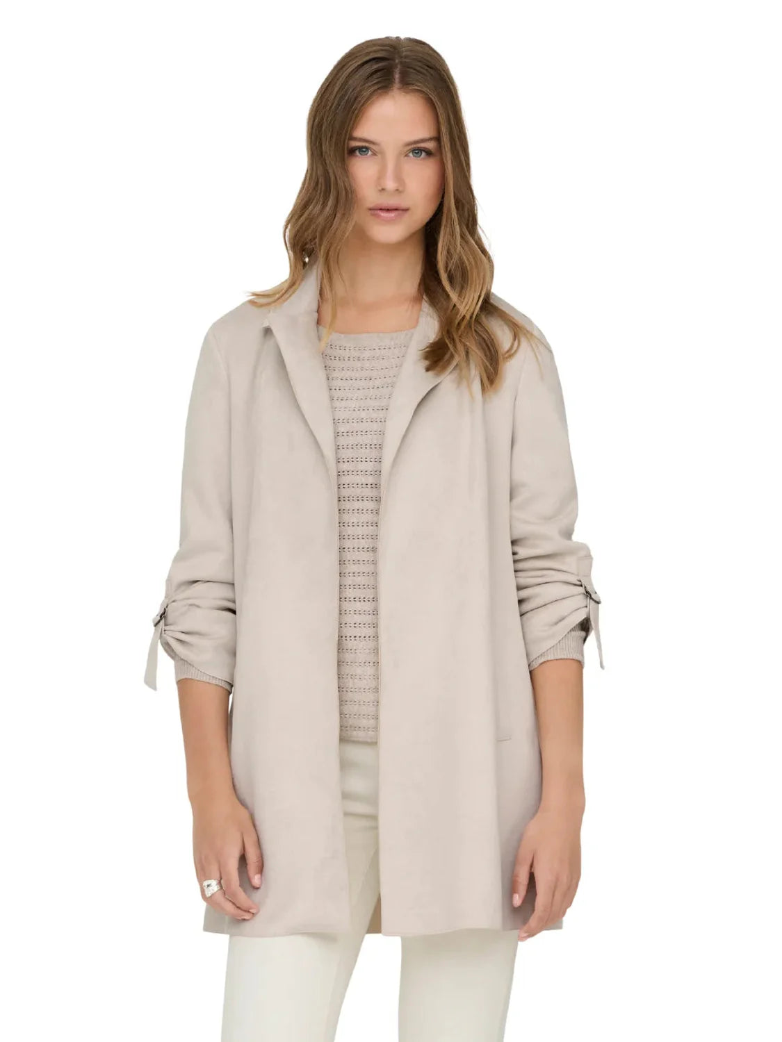 Abrigo De Ante ONLY Joline Beige | Bicos de Fío