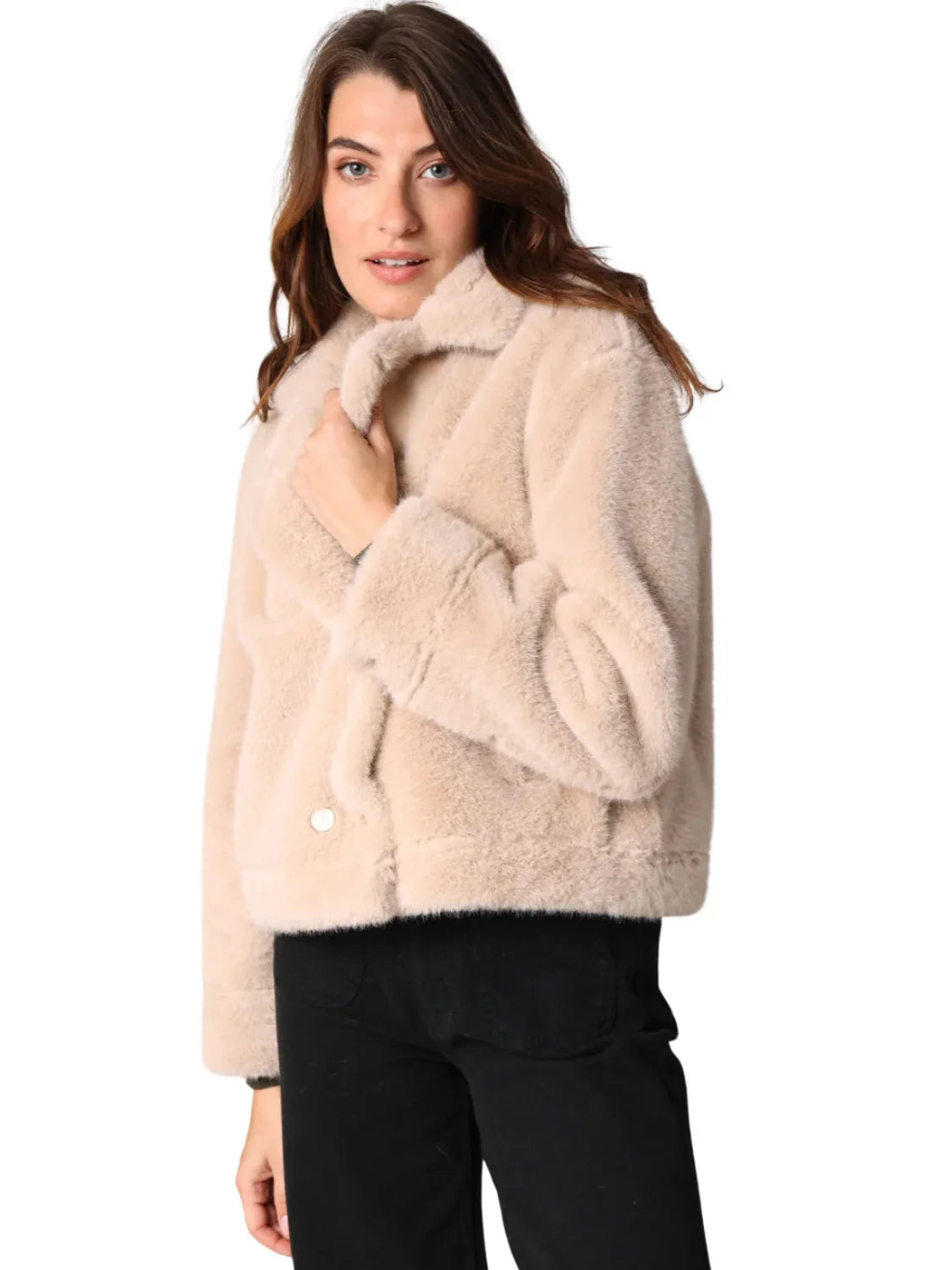 Chaqueta Pelo DEELUXE Silia Beige | Bicos de Fío