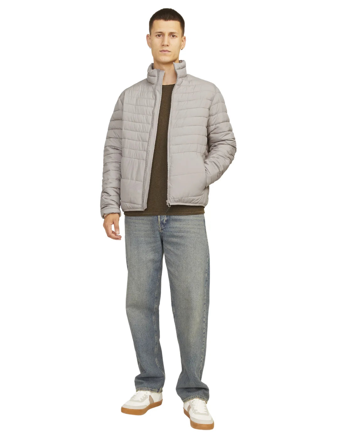 Chaqueta Plumas Ligera Jack&Jones State Beige | Bicos de Fío