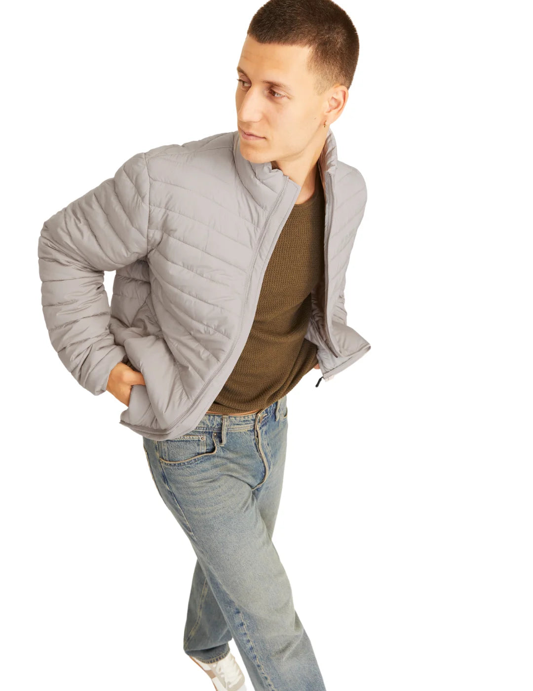 Chaqueta Plumas Ligera Jack&Jones State Beige | Bicos de Fío