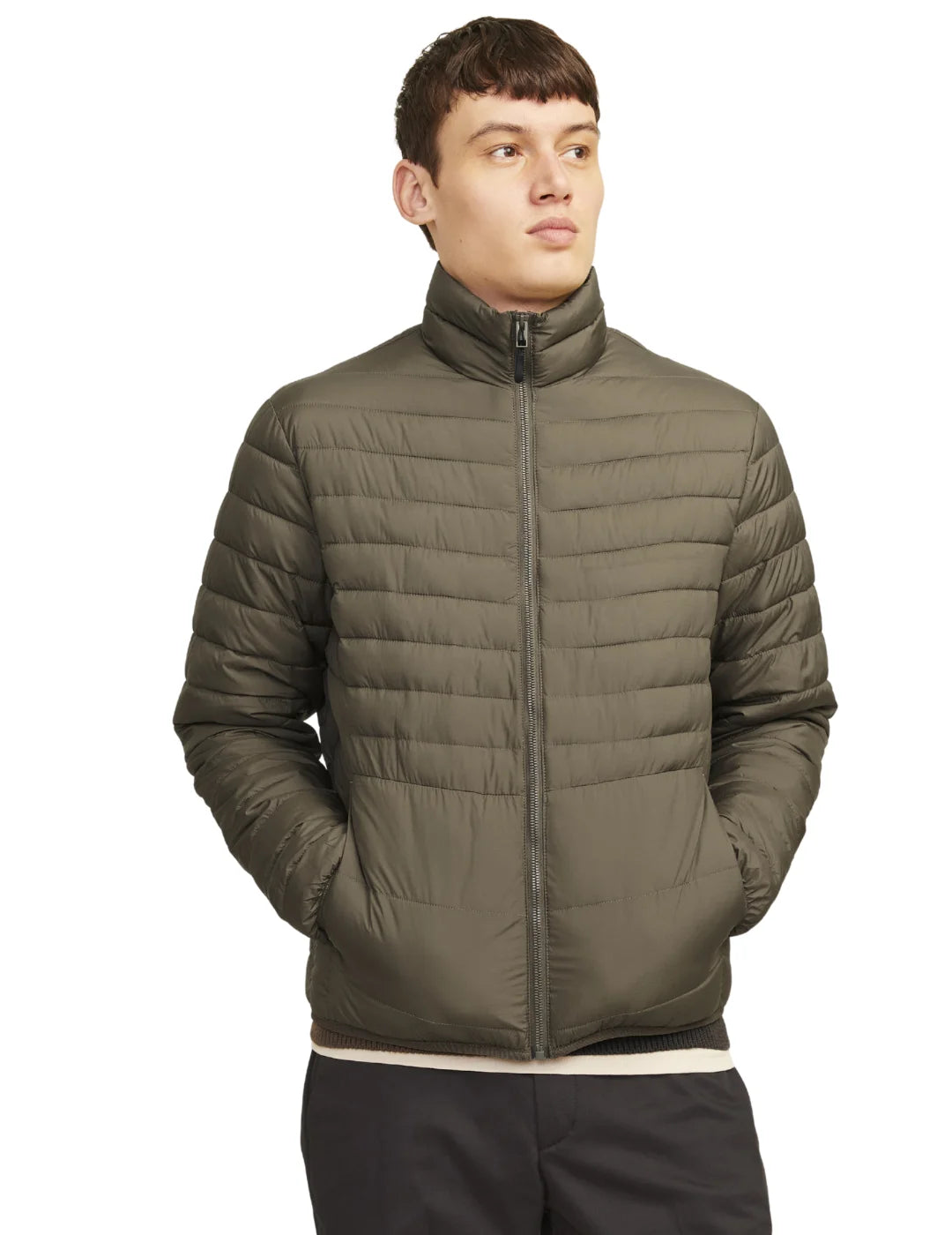 Chaqueta Plumas Ligera Jack&Jones State Verde | Bicos de Fío