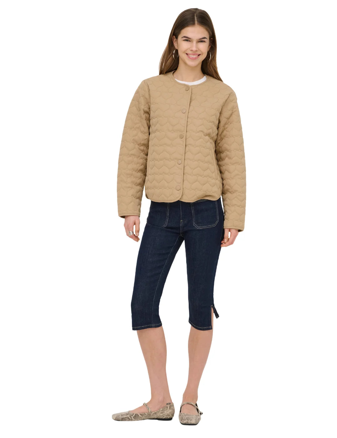 Chaqueta Acolchada ONLY Heart Marrón Tan