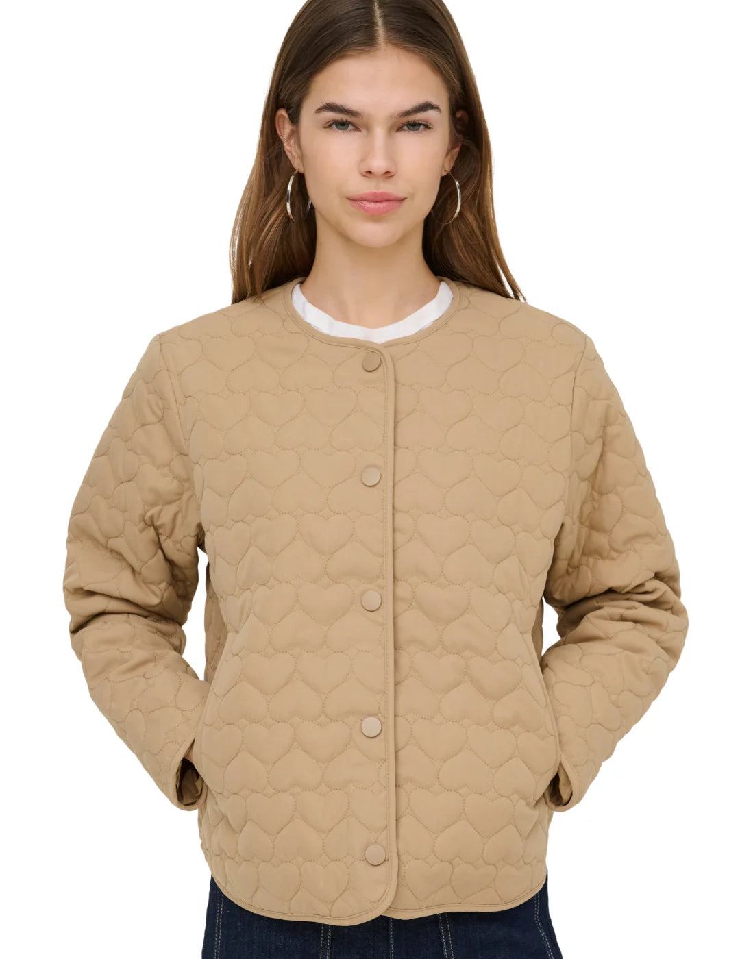 Chaqueta Acolchada ONLY Heart Marrón Tan