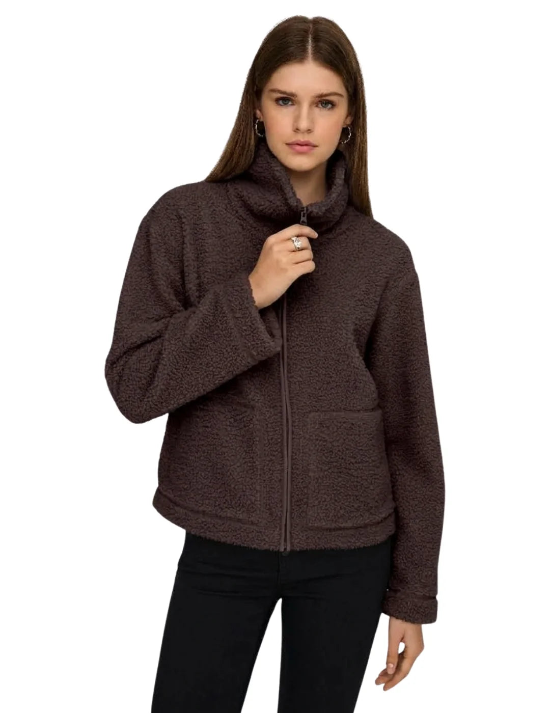 Chaqueta Teddy ONLY Megan Coffee | Bicos de Fío