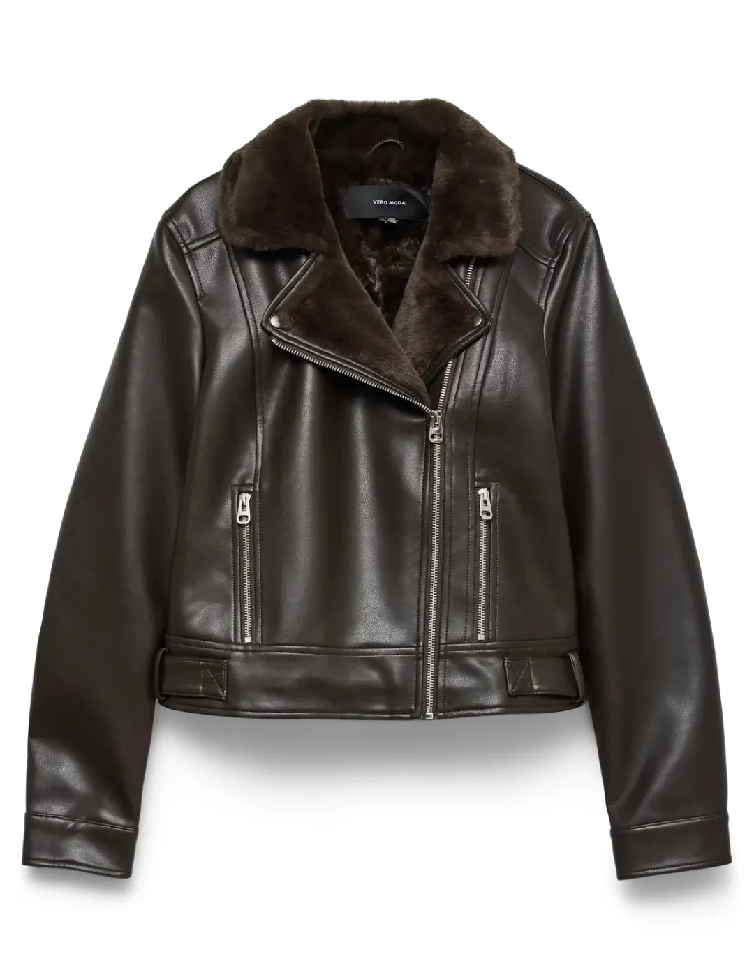 Biker Corta Vero Moda Hailey Marrón Chocolate | Bicos de Fío