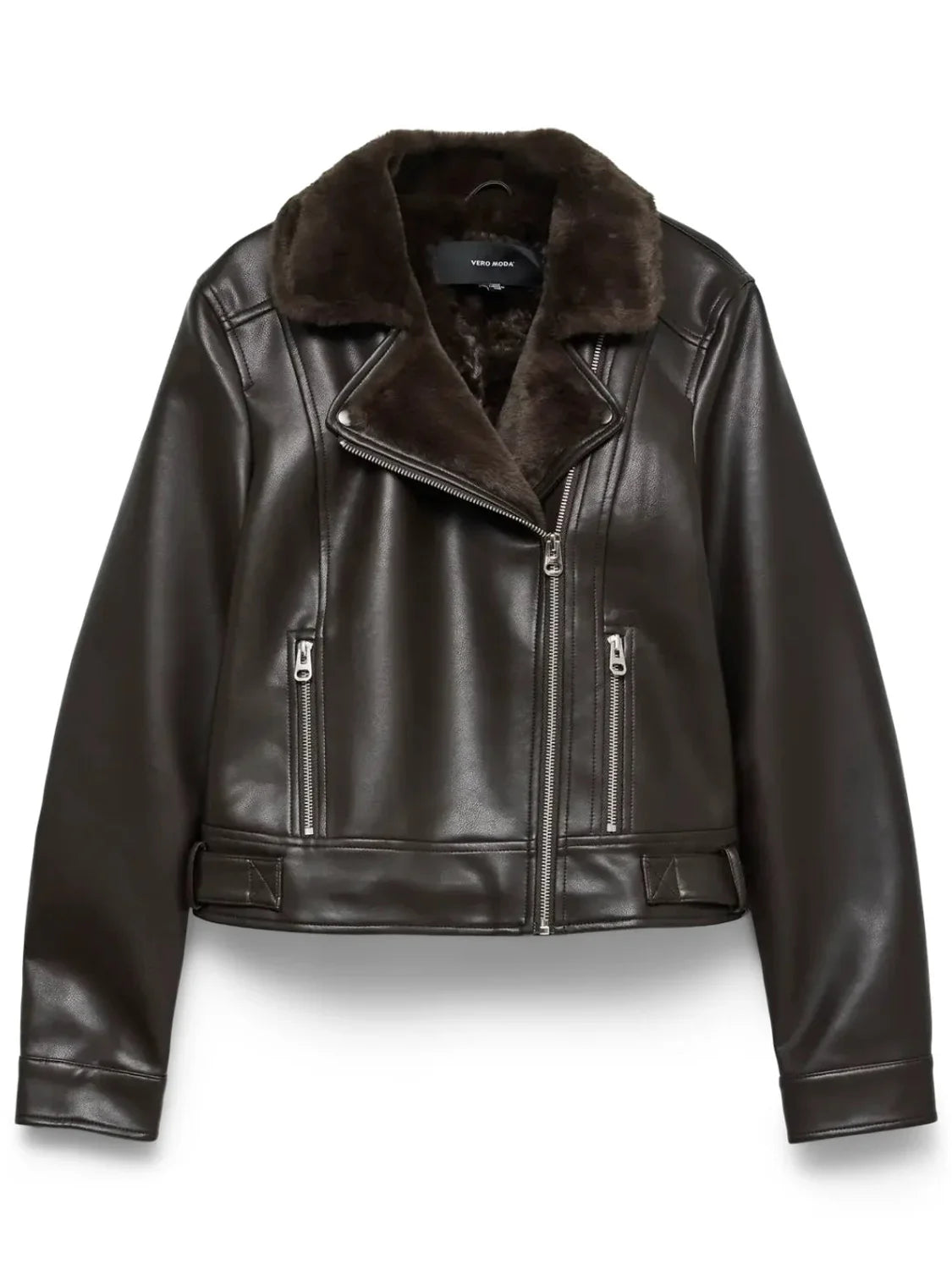 Biker Corta Vero Moda Hailey Marrón Chocolate | Bicos de Fío