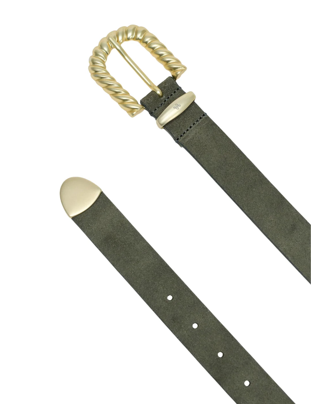 Cinturón Piel Salsa Jeans Verde Dorados | Bicos de Fío
