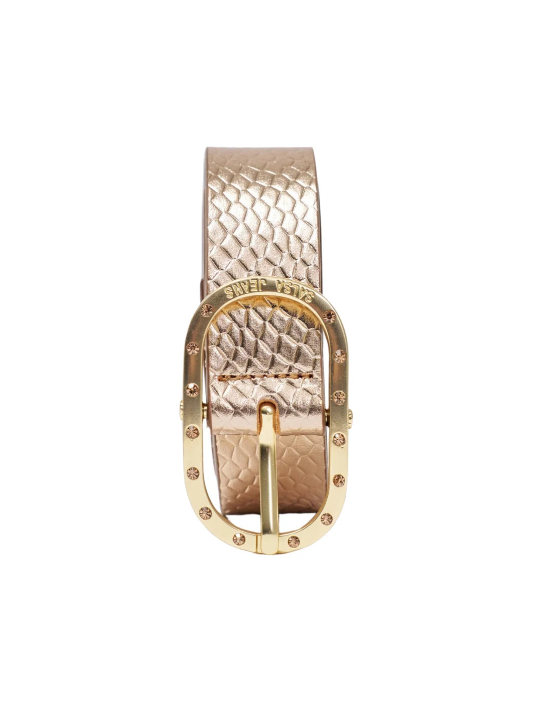 Cinturón Cuero Textura Salsa Jeans Dorado | Bicos de Fío