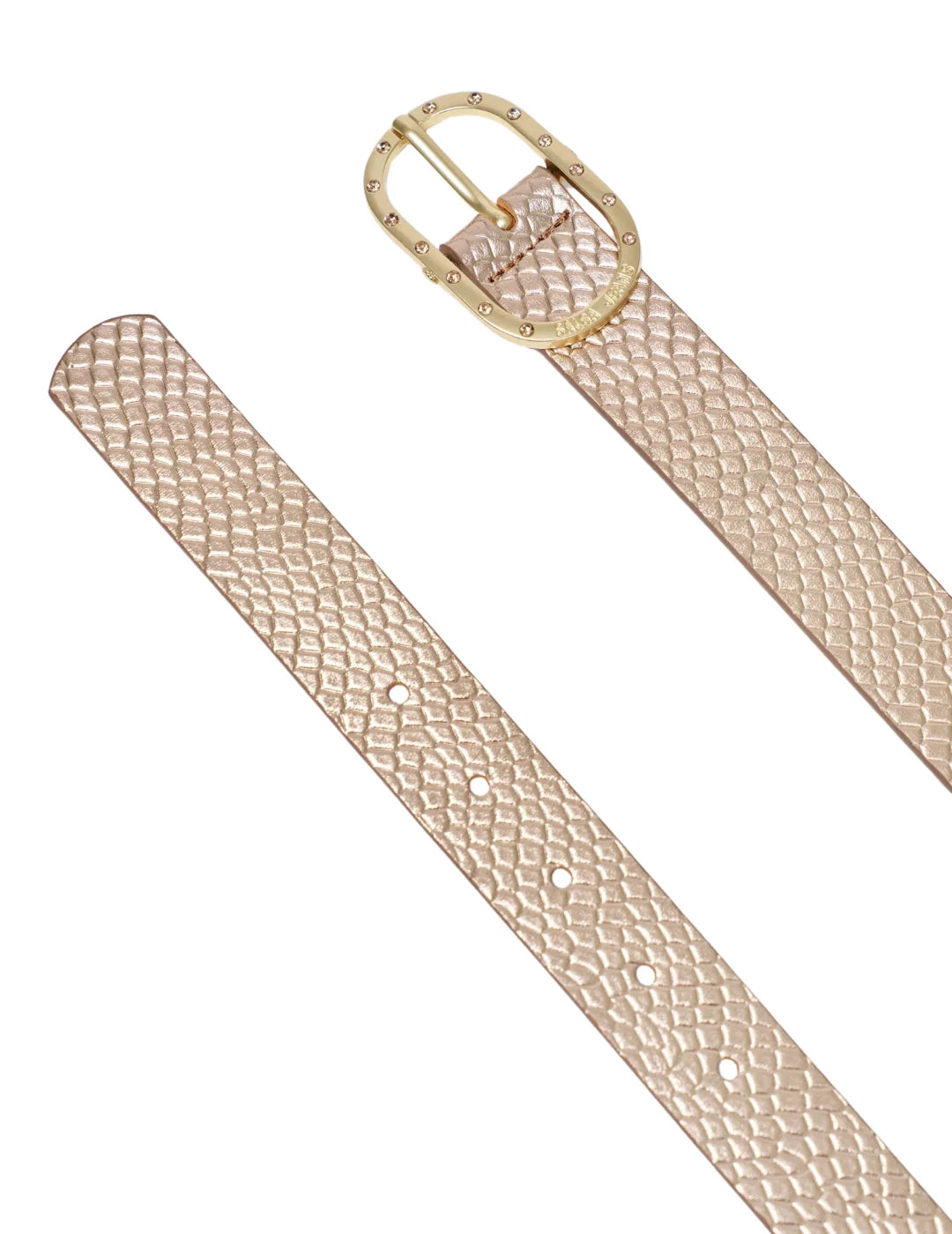 Cinturón Cuero Textura Salsa Jeans Dorado | Bicos de Fío