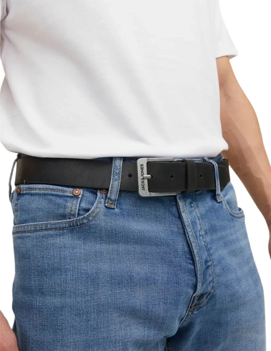 Cinturón De Piel Jack&Jones Rock Negro | Bicos de Fío