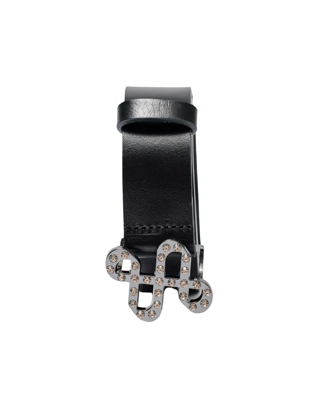 Cinturón Piel Salsa Jeans Hebilla Logo Brillantes Negro | Bicos de Fío