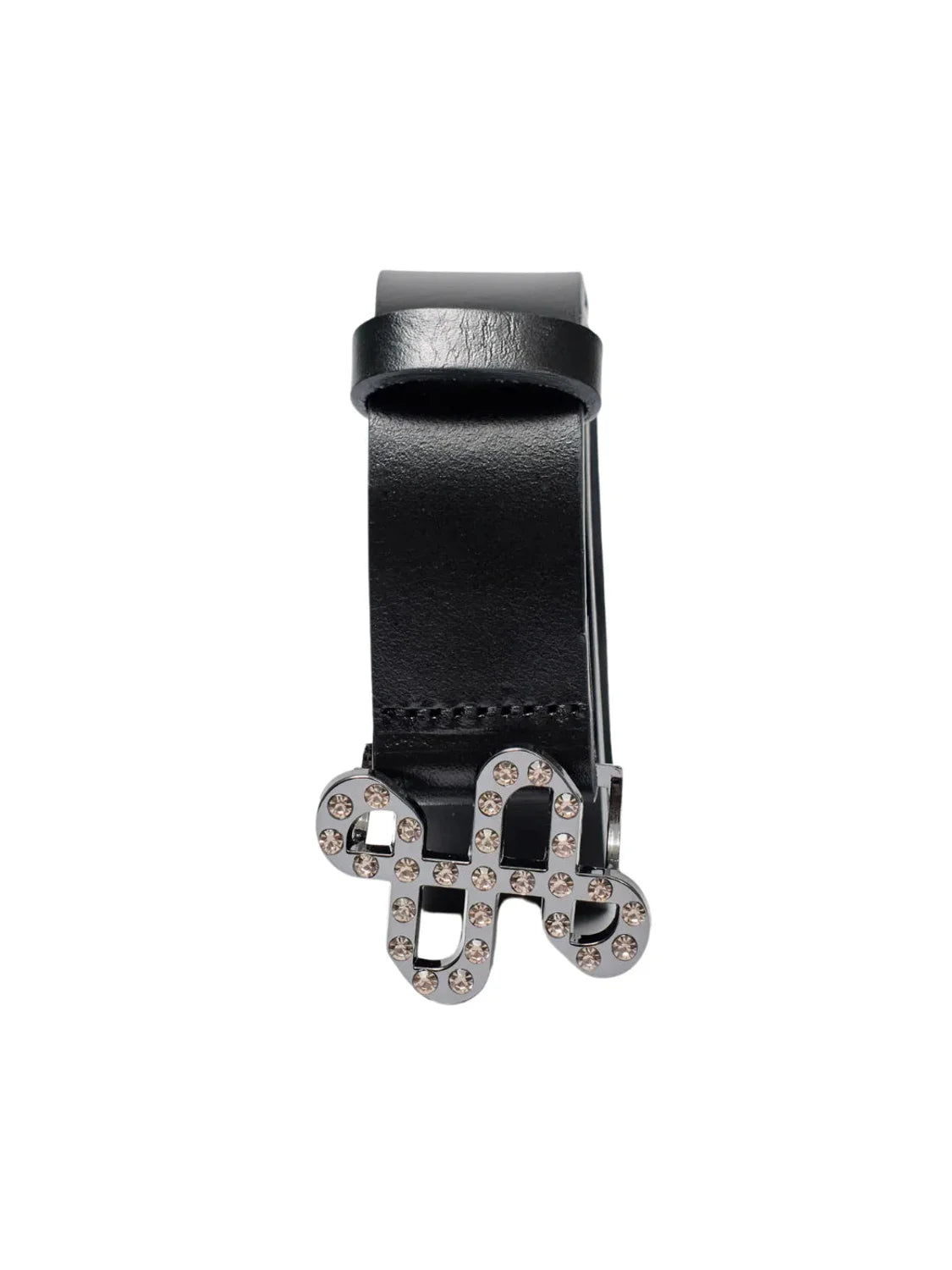 Cinturón Piel Salsa Jeans Hebilla Logo Brillantes Negro | Bicos de Fío