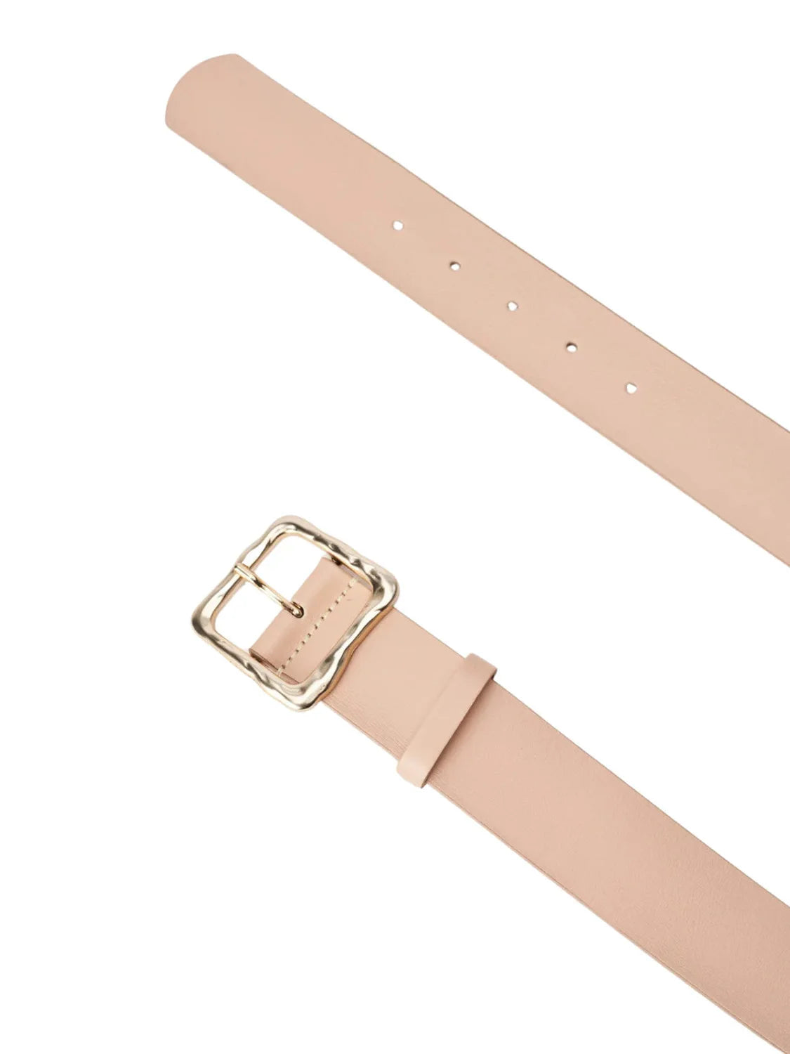 Cinturón De Piel Hebilla Dorada Salsa Jeans Beige | Bicos de Fío