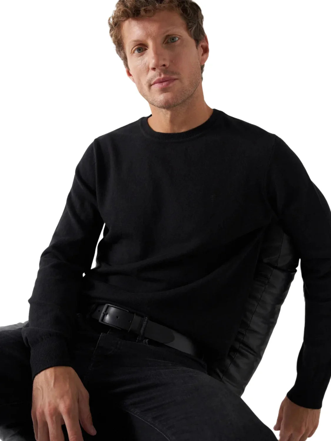 Cinturón Básico Piel Salsa Jeans Negro - Bicos de Fío