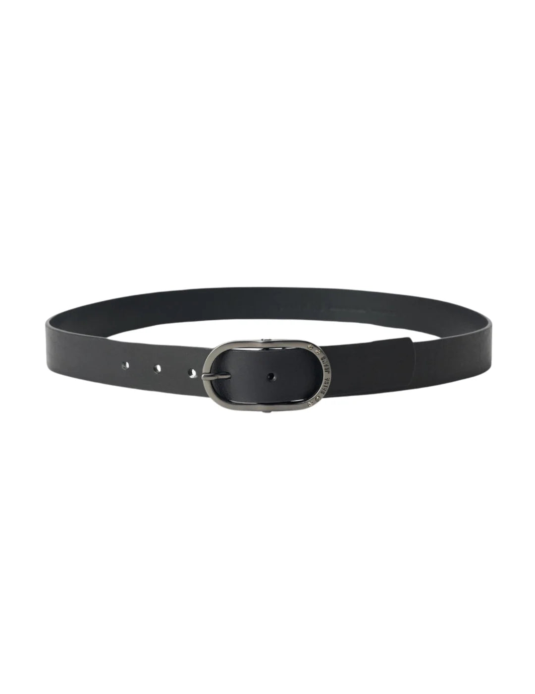 Cinturón Piel Salsa Jeans Hebilla Brillo Negro - Bicos de Fío