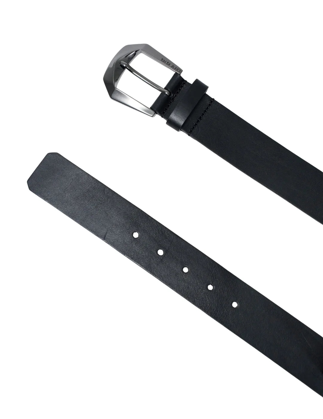 Cinturón Cuero Hebilla Brillo Salsa Jeans Negro | Bicos de Fío