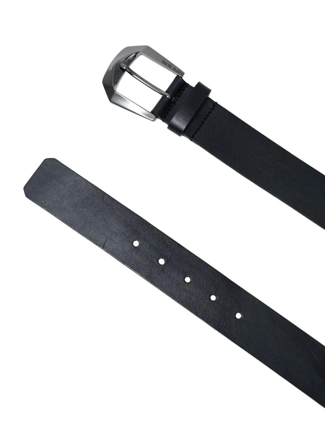 Cinturón Cuero Hebilla Brillo Salsa Jeans Negro | Bicos de Fío