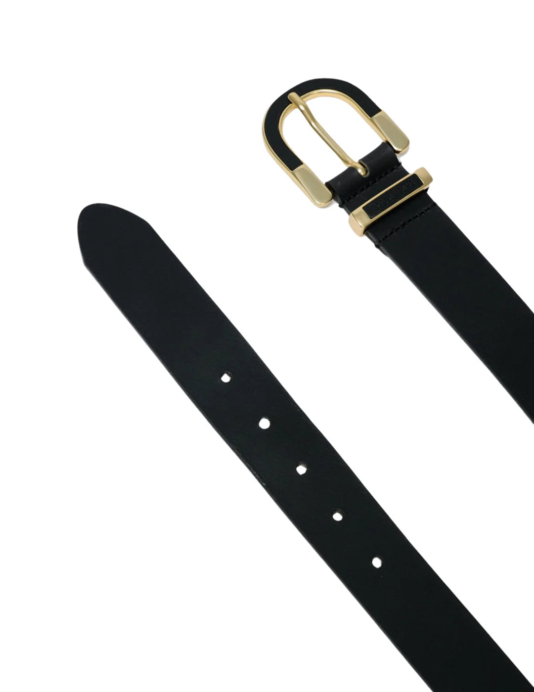 Cinturón Piel Salsa Jeans Hebilla Bicolor Negro | Bicos de Fío