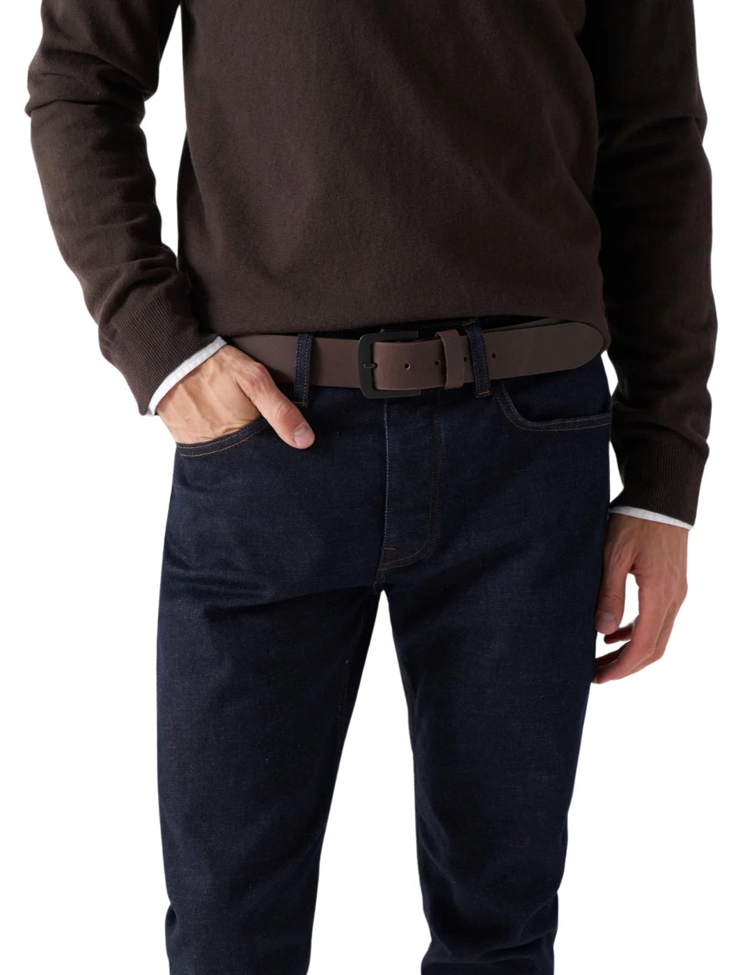 Cinturón Piel Búfalo Salsa Jeans Marrón | Bicos de Fío