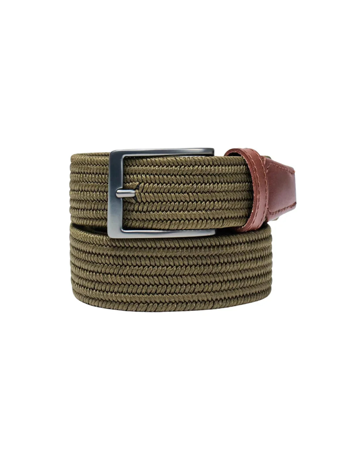 Cinturón Trenzado Salsa Jeans Verde Oliva - Marrón | Bicos de Fío