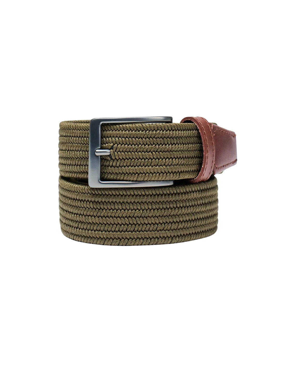 Cinturón Trenzado Salsa Jeans Verde Oliva - Marrón | Bicos de Fío