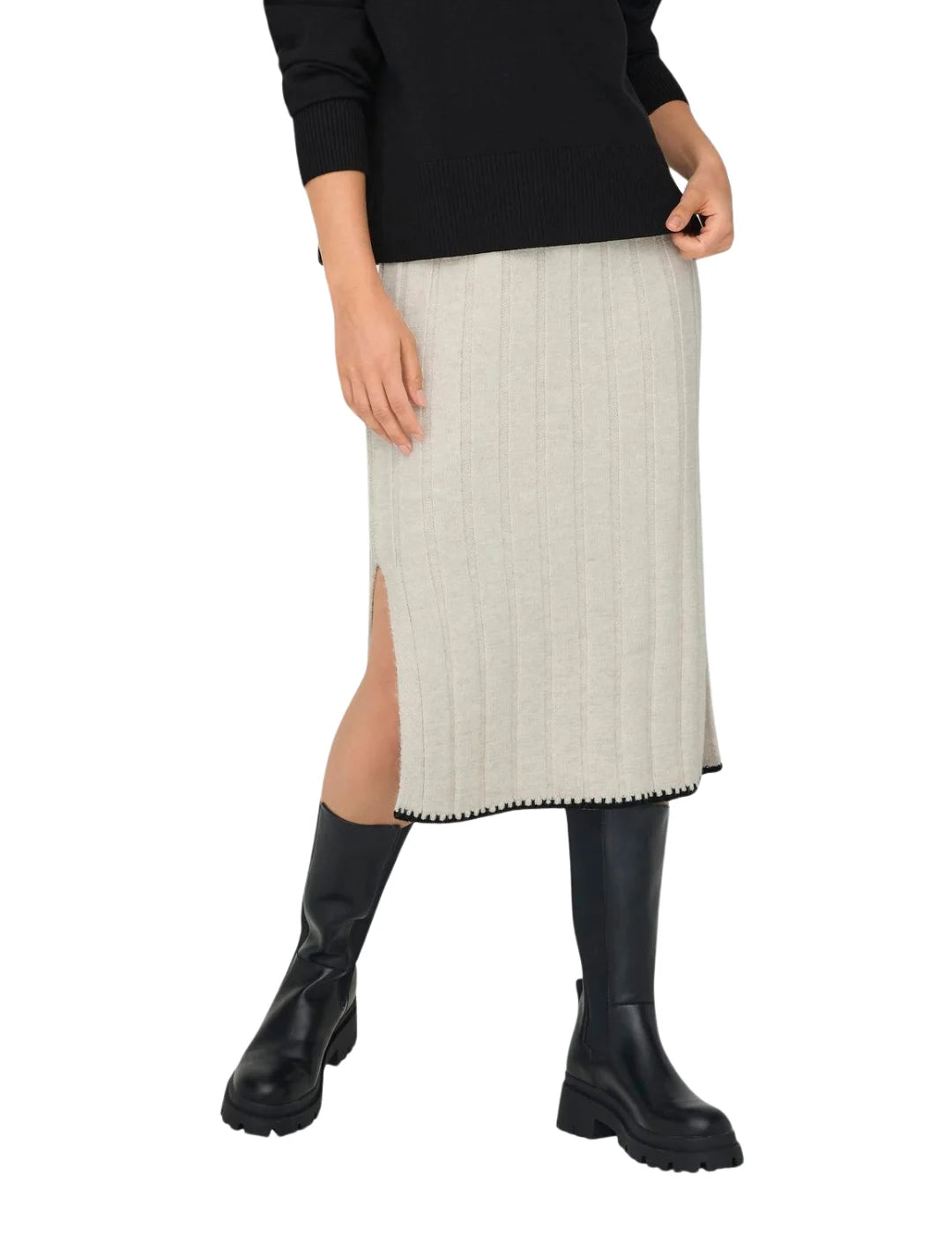 Falda De Punto Midi Only Onlchick Crudo | Bicos de Fío