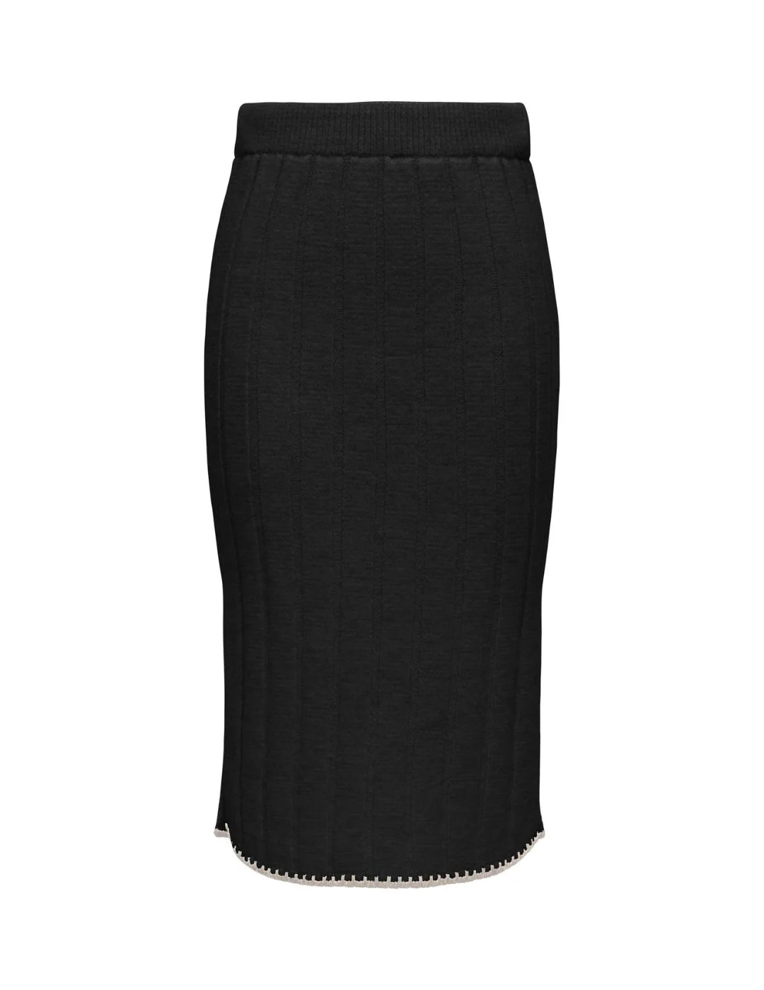 Falda De Punto Midi Only Onlchick Negro | Bicos de Fío